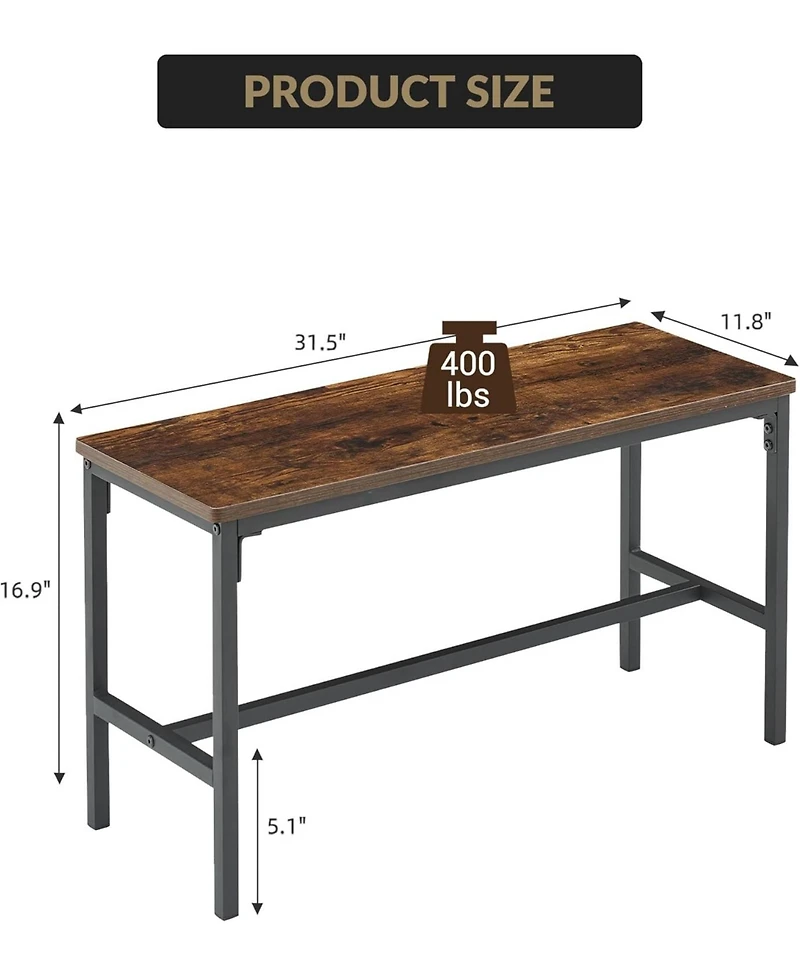 gaomon 3-Piece Dining Set: Table, 2 Benches, Wine Rack and Storage Shelf
