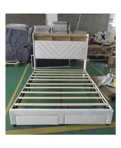 Homfan Bed With 2 Storage Drawers