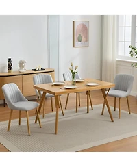 gaomon Dining Chairs Set of 6,Modern Fabric Upholstered Kitchen Chairs with Solid Legs, Weight Capacity 300lbs