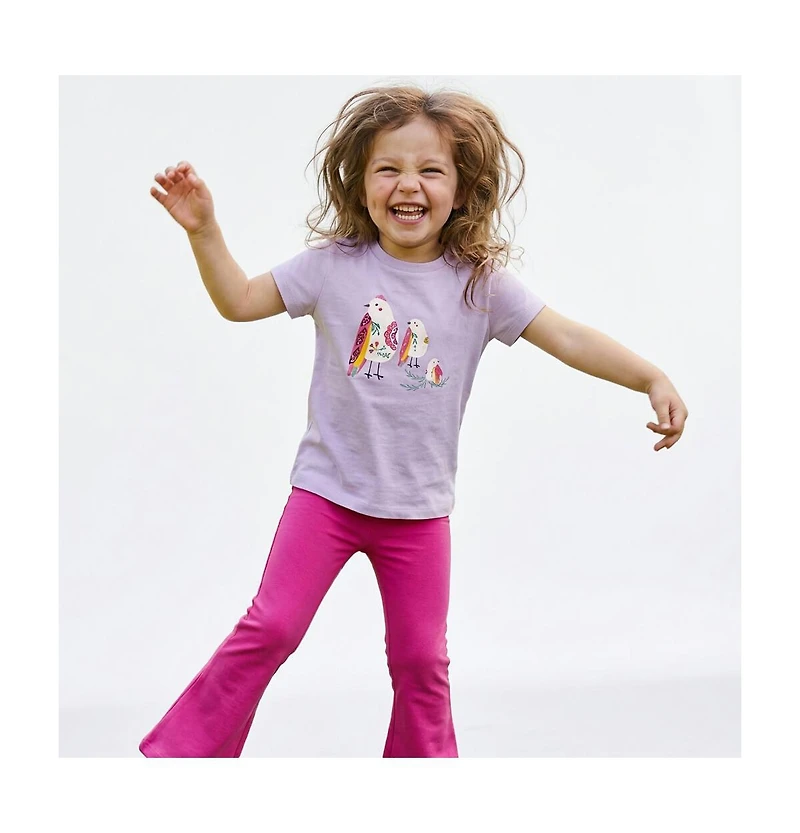 Mightly Big Girls Organic Cotton Short Sleeve Graphic T-Shirt 2-pack