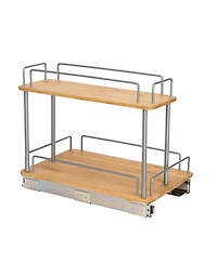 Household Essentials Glidez Bamboo Pull-Out Storage Organizer, 2 -Tier Design