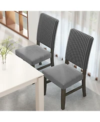Gymax Dining Chair Set of 2 Mid-Century Modern Velvet Fabric Upholstered Chairs
