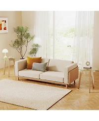 Gymax Modern Tempered Glass End Table Set of 2 w/ Transparent Tabletop for Office