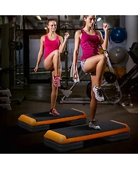 Zeny 43 Exercise Aerobic Step Platform Adjustable Fitness Stepper with 4 Stackable Risers Aerobics Stepper Workout Stepper