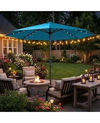 Mondawe 10 feet Electric Patio Umbrella with Remote and Led Light
