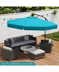 Sugift 10 Feet Patio Cantilever Umbrella with Cover Tilt Adjustment and Ruffled Edge