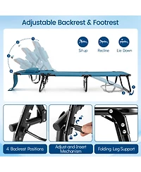 Gouun Folding Tanning Chair with Face Hole and 3 Removable Pillows