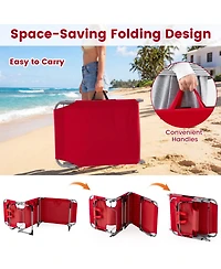 Gouun Tanning Chair with Face Arm Holes Folding Lounge Chair with Storage Pockets