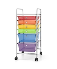 Gouun Metal Frame Rolling Storage Cart Organizer with Fabric Drawers
