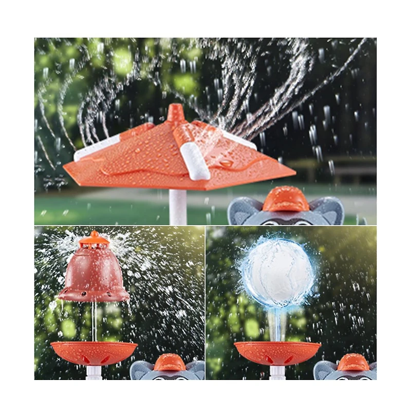 Bruce & Shark 3-in-1 Baseball Water Sprinkler - Rotating Splash Toy with Bat & Balls
