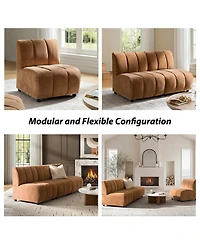 Hulala Home Shalon 28 inches Modern 1-Piece Chenille Channel Tufted Sofa