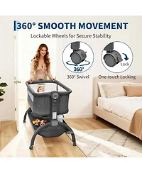 gaomon 3 in 1 Baby Bassinet and Bedside Sleeper with Wheels and Mosquito Net
