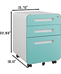 gaomon Drawer Mobile File Cabinet with Lock, Under Desk Metal Filing for Home Office, Storage 5 Wheels Letter/Legal