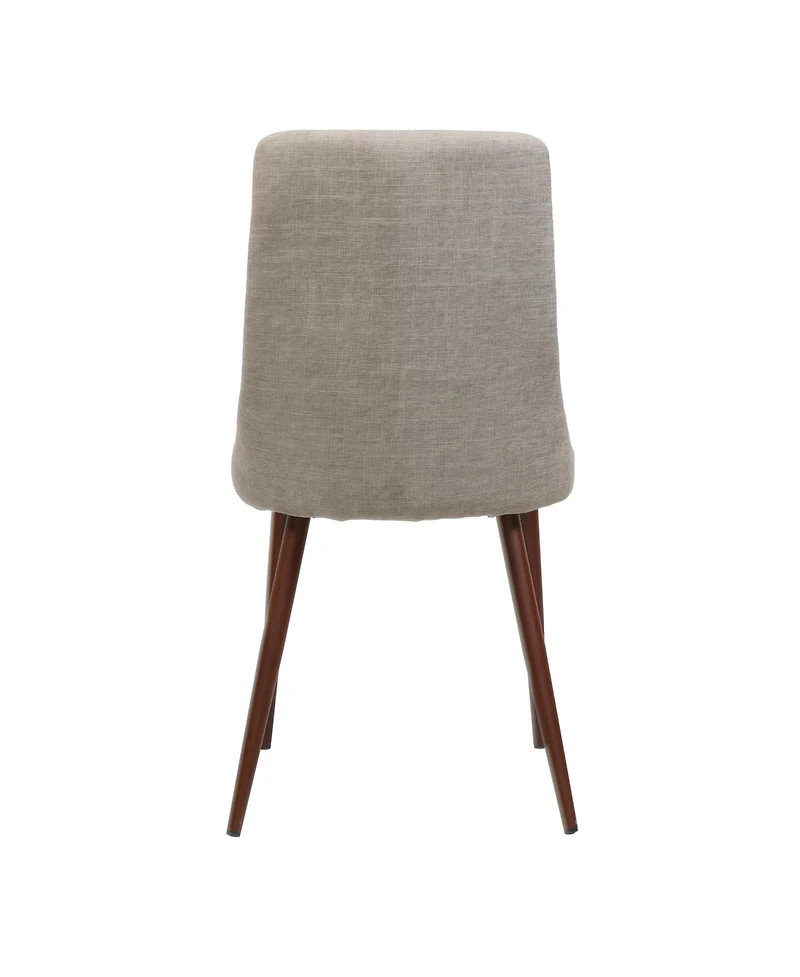 Rainsken Mid Century Modern Dining Chairs Set of 2, Fabric Upholstered Kitchen with Curved Backrest and Tapered Legs for Room