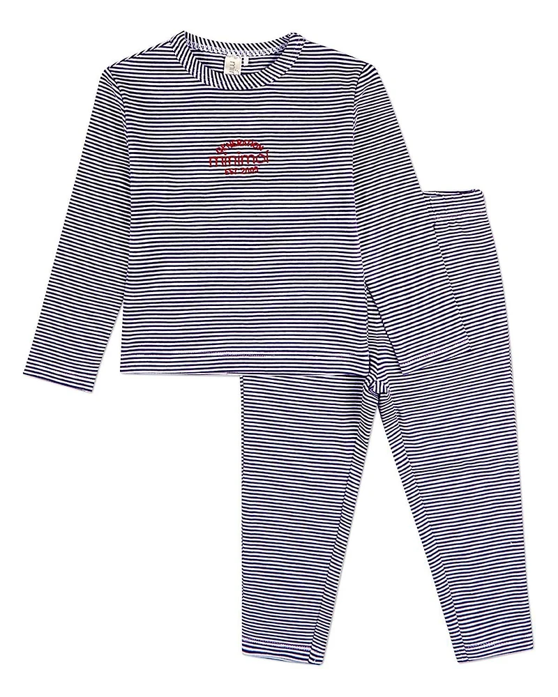 MeMoi Baby Girls 2 Piece "Generation MiniMoi" Mini-Stripe Cotton-Rich Lounge Set