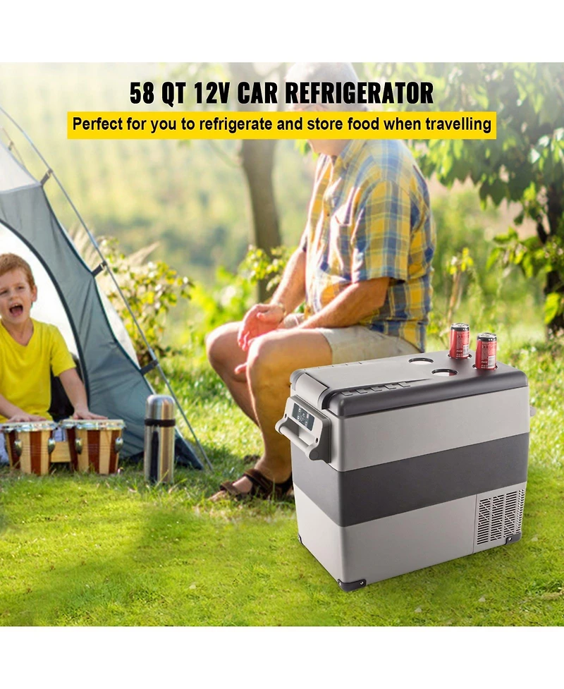 Mecale 58 Quart Portable Car Refrigerator Dual Zone 12V 24V for Camping