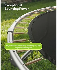 Mecale 12 Ft Outdoor Trampoline with Enclosure Net 400 lbs Capacity