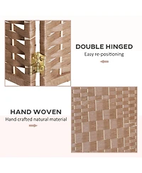 Rainsken 3 Panel Room Divider, 6FT Tall Folding Privacy Screen, Freestanding Hand-Woven Partition, for Bedroom Home Office, No Assembly Required