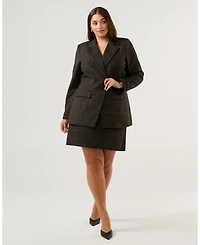 Estelle Women's Noel Check One-Button Blazer Jacket