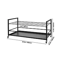 Sugift 50-Slot Rolling Storage Cart with Heavy-Duty Metal Frame for Large Format Document Organization
