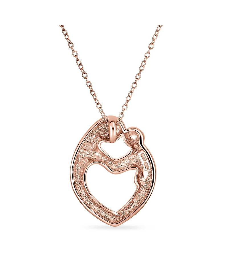 Bling Jewelry Loving Mother Family Heart Pendant Necklace Plated