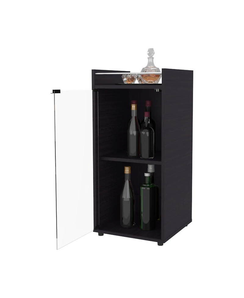 Fm Furniture Glass Door Bar Cabinet with Shelves