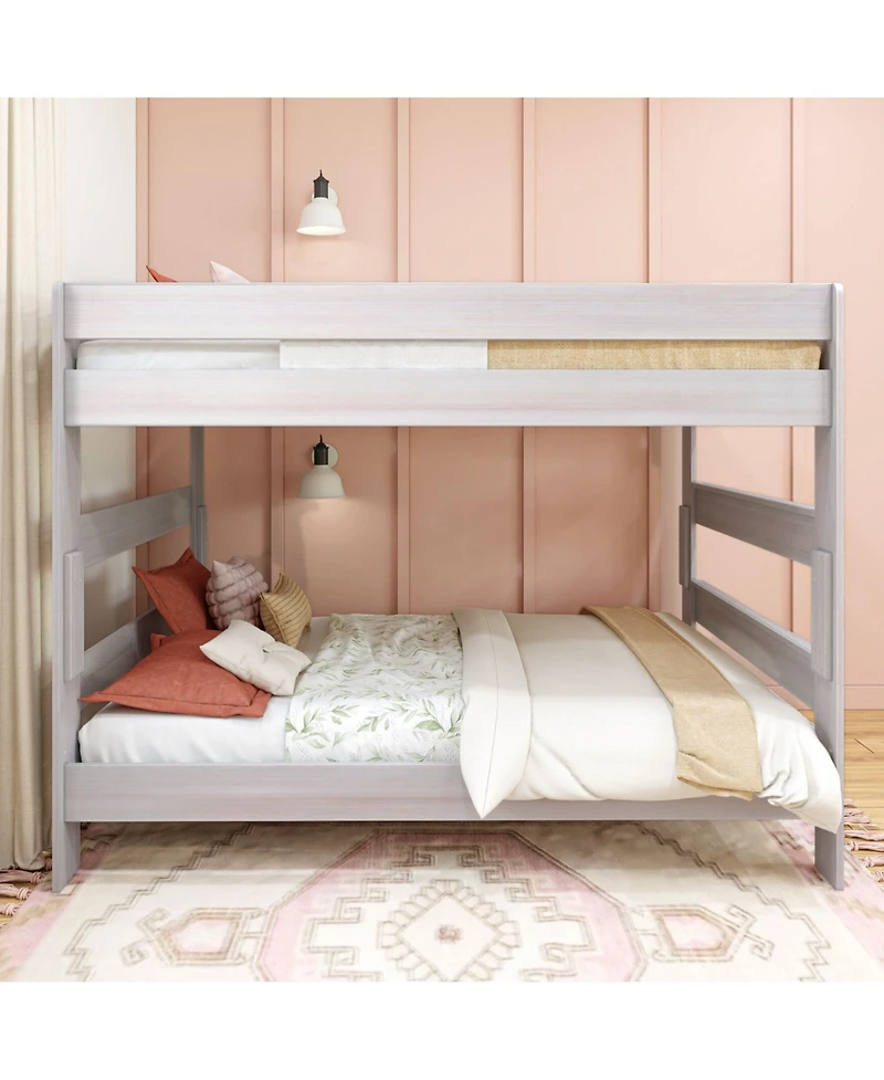 Max and Lily Farmhouse Bunk Bed for Kids Solid Wood