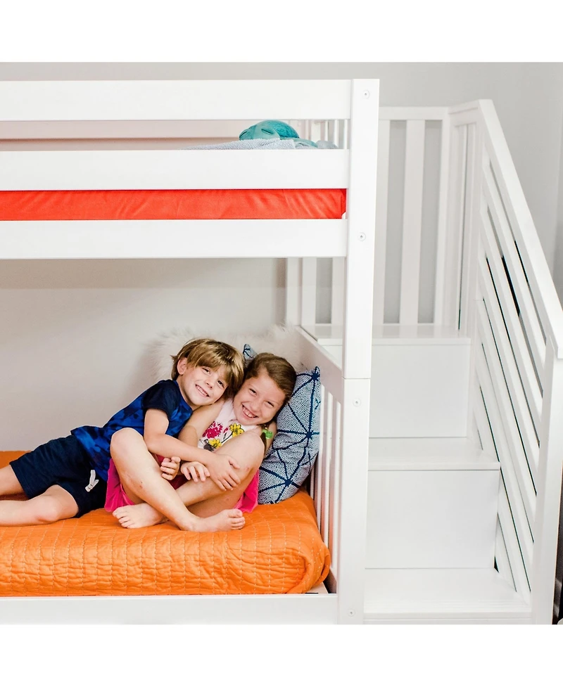 Max and Lily Bed Frame, Farmhouse Solid Wood Platform with Slatted Headboard