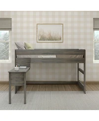 Max & Lily Solid Wood Loft Bed with Desk, Modern Farmhouse High Twin Loft Bed For Kids