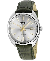 Gevril Men's Five Points Swiss Automatic Leather Strap Watch