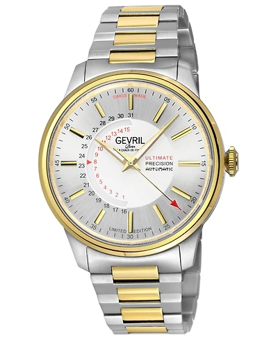 Gevril Men's Guggenheim Swiss Automatic Two tone Ipyg/Ss Bracelet Watch