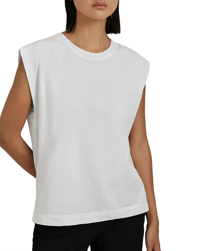 Reiss Women's Cotton Capped Sleeve T-Shirt