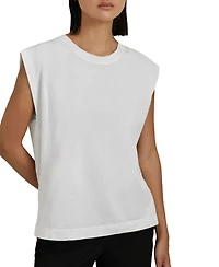Reiss Women's Cotton Capped Sleeve T-Shirt