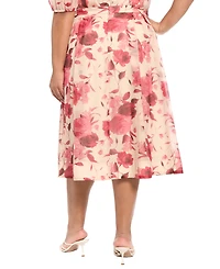 Muse Plus Pleated Organza Midi Skirt