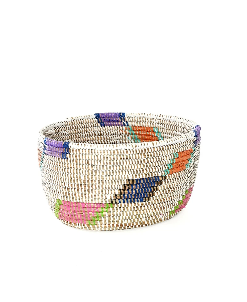 African Modern, Diagonal Diamond Nesting Storage Baskets, Set of 2