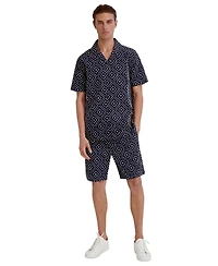 Karl Lagerfeld Paris Men's Embroidered Diamond Button-Down Shirt