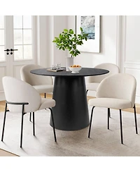 Maison Boucle Modern Upholstered Dining Side Chairs Set of 2, Metal Legs