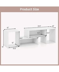 Sugift 2 Pieces Adjustable Tv Stand for TVs up to 55 Inch with Storage Cubes
