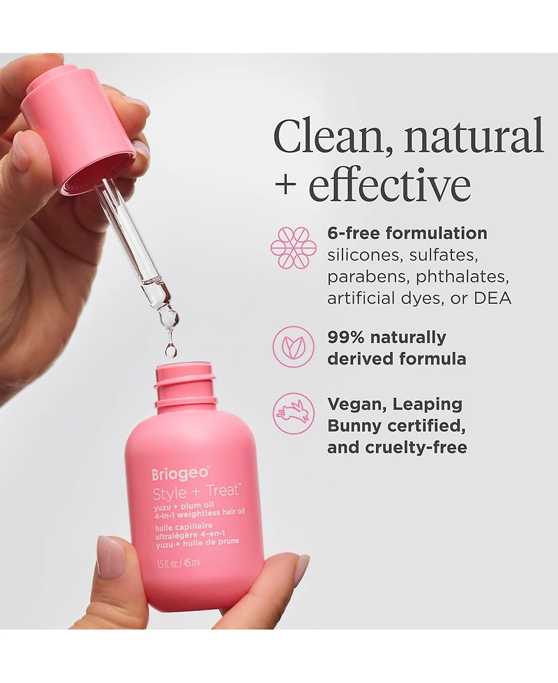 Briogeo Style + Treat Yuzu + Plum Oil 4-in-1 Weightless Hair Oil, 1.5 oz.