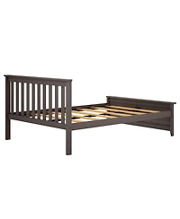 Max & Lily Bed Frame with Headboard, Solid Wood Platform for Kids