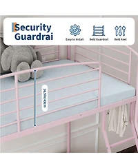 gaomon Bunk Bed, Metal Beds with Ladder and Guardrail,Heavy Duty Space Saving Design,Smooth Rounded Edges,Ideal for Dorms Small Rooms