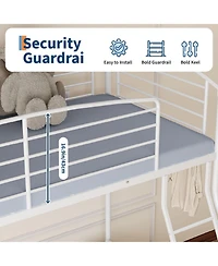 gaomon Twin Over Full Bunk Bed, Metal Beds with Ladder and Guardrail,Heavy Duty Space Saving Design,Smooth Rounded Edges