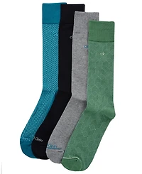Calvin Klein Men's Flat Knit Crew Socks, 4-Pack