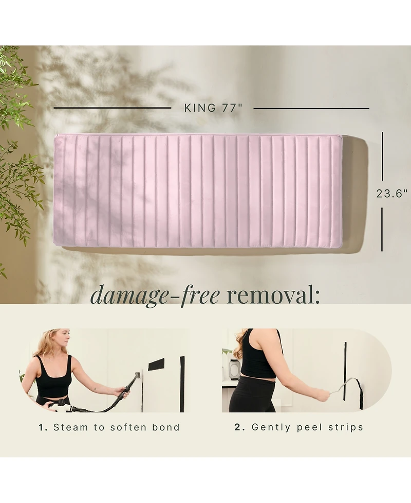 Nestl Velvet Headboard, wall mounted, peel and stick, easy assemble
