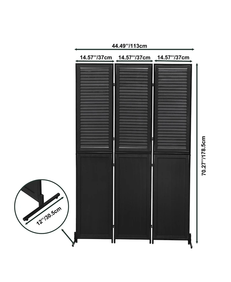 Rainsken 6Ft Tall Room Divider 3 Panel, Natural Wood Folding Privacy Screen, Freestanding Room Partition for Home and Office, Easy Assembly Room