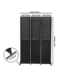 Rainsken 6Ft Tall Room Divider 3 Panel, Natural Wood Folding Privacy Screen, Freestanding Room Partition for Home and Office, Easy Assembly Room