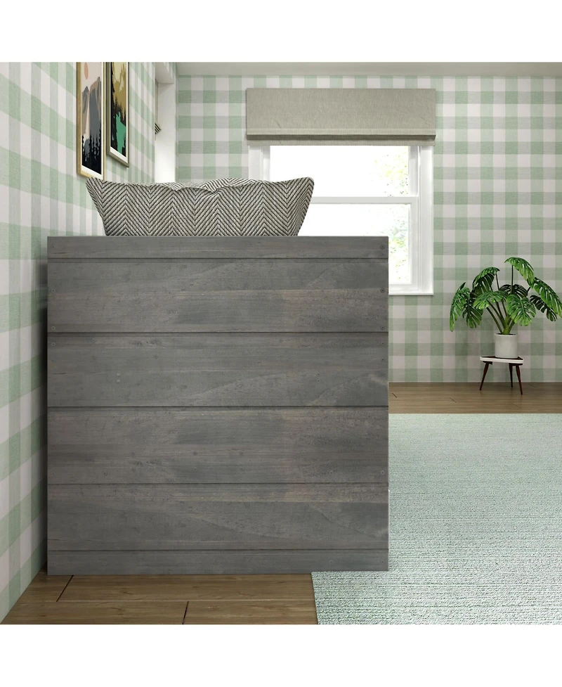 Max & Lily Solid Wood Modern Farmhouse Low Loft Bed, Bed Frame for Kids with 2 Bookcases