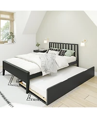 Max & Lily Scandinavian Full-Size Bed with Twin-Size Trundle
