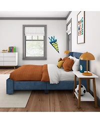 Max & Lily Full Upholstered Rectangular Headboard Platform Bed Frame with 2 Drawer Side Storage