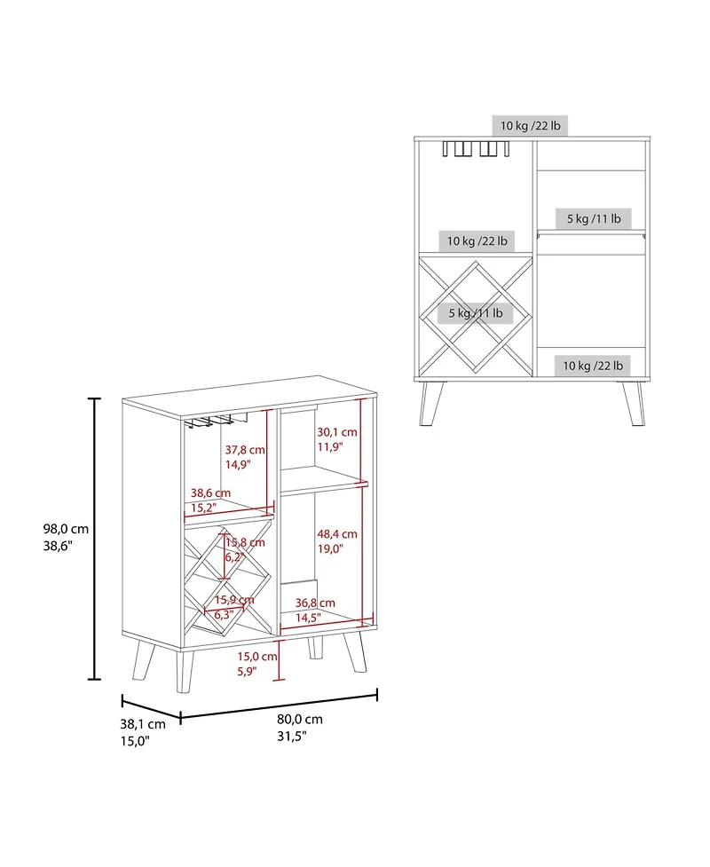 Flynama Bar Cabinet with Wine Rack